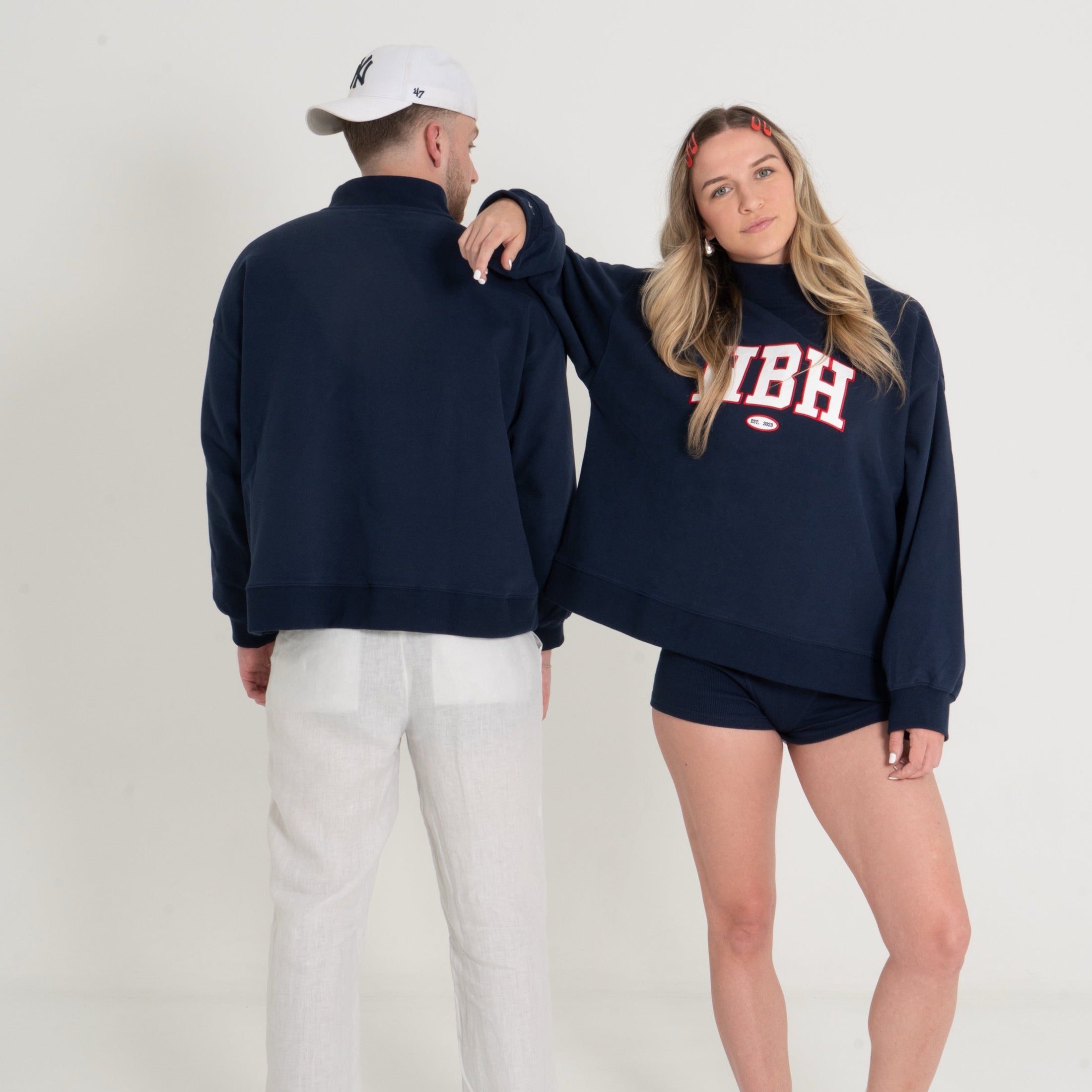 HBH Mock Neck Navy