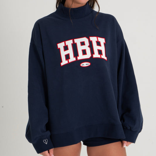 HBH Mock Neck Navy