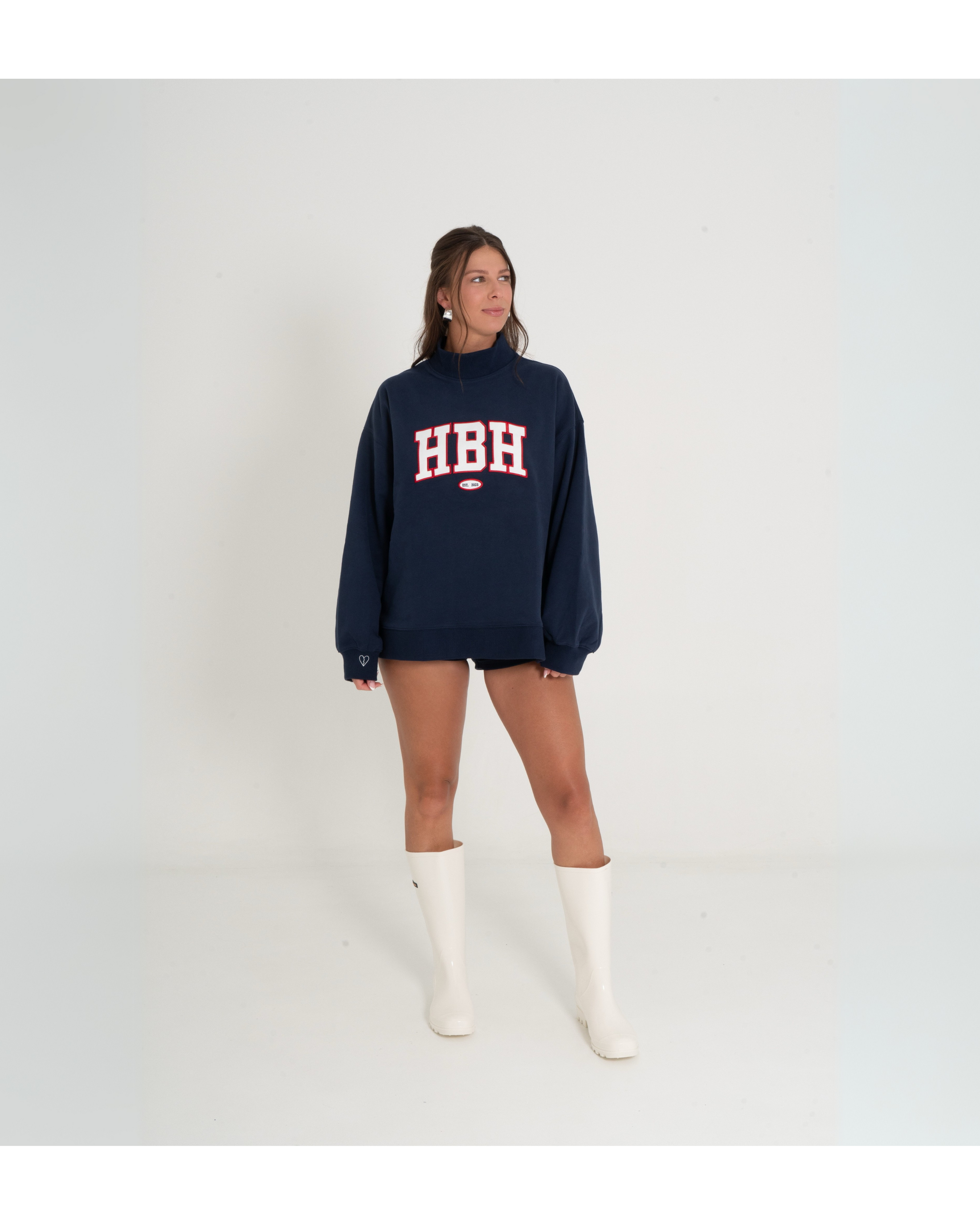 HBH Mock Neck Navy